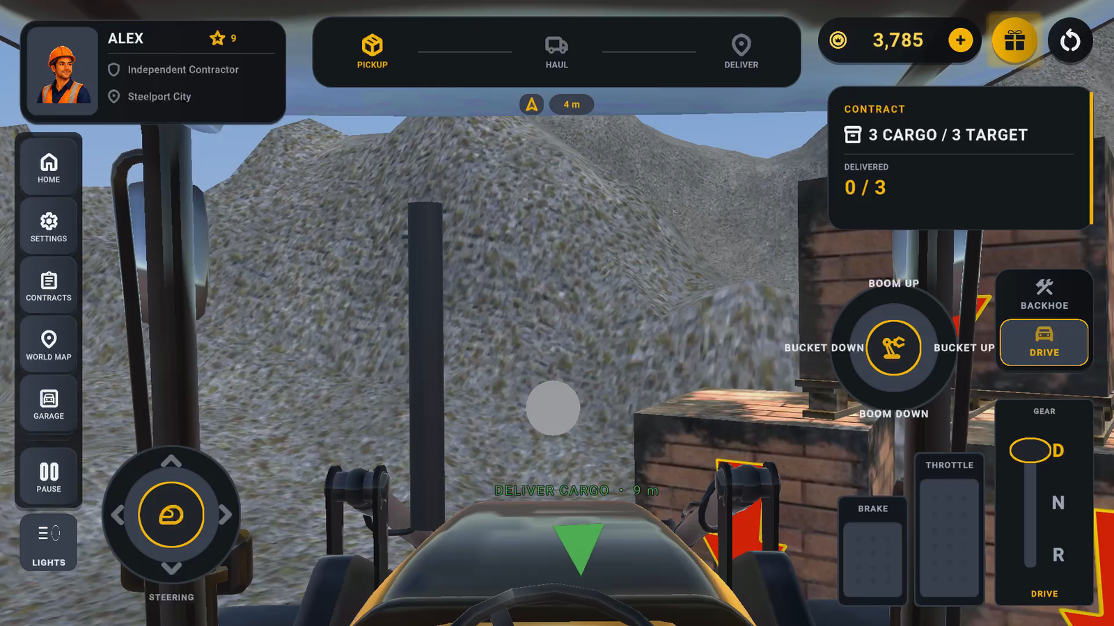 Excavator Simulator 2025 — delivering cargo in Steelport City